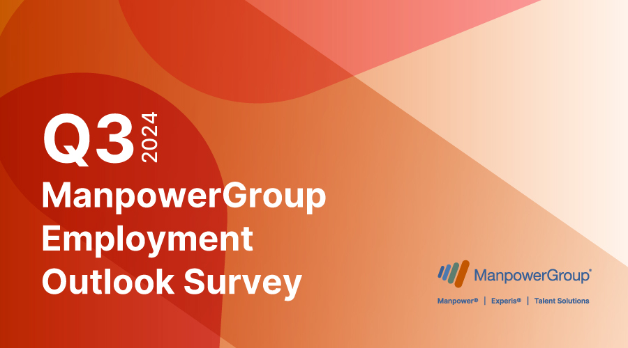 A slide title showcasing Q3 2024 ManpowerGroup Employment Outlook Survey